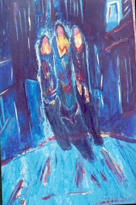 Peinture intitulée "passage dans les ti…" par Abdesslam Amraoui, Œuvre d'art originale, Huile