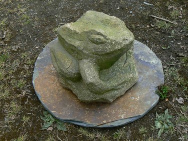 GRENOUILLE GRANIT Sculpture intitulée "GRENOUILLE GRANIT" par Venner Fanch, Œuvre d'art originale, Pierre