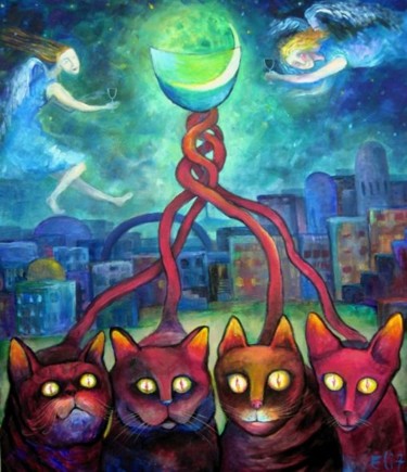 绘画 标题为“THE EIGHT EYES OF H…” 由Nesis Elisheva (Eli7), 原创艺术品, 丙烯