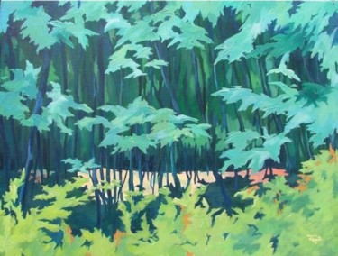 Painting titled "Connivence" by Frédérique Rouquette, Original Artwork, Oil Mounted on Wood Stretcher frame