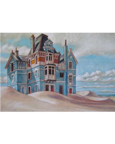 Peinture intitulée "La villa ensablée" par Daniel Duhamel Arrapel, Œuvre d'art originale, Huile