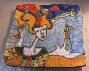 Design intitulée "assiette femme" par Armelle Colombier, Œuvre d'art originale, Céramique
