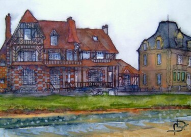 Peinture intitulée "villa normande 2" par Bruno Dumont, Œuvre d'art originale, Huile