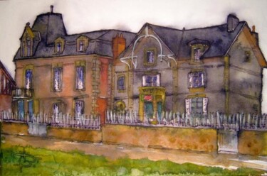 Peinture intitulée "villa normande 3" par Bruno Dumont, Œuvre d'art originale, Huile