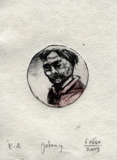 Dessin intitulée "Johnny." par Frhégo, Œuvre d'art originale, Autre