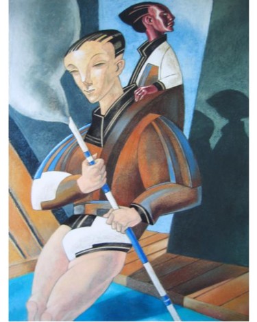 Peinture intitulée "Passeur (à l'embarc…" par Daniel Duhamel Arrapel, Œuvre d'art originale, Huile