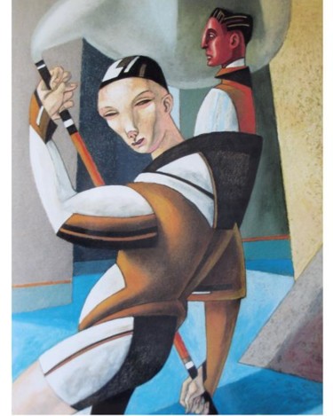 Peinture intitulée "Passeur (au calot)" par Daniel Duhamel Arrapel, Œuvre d'art originale, Huile
