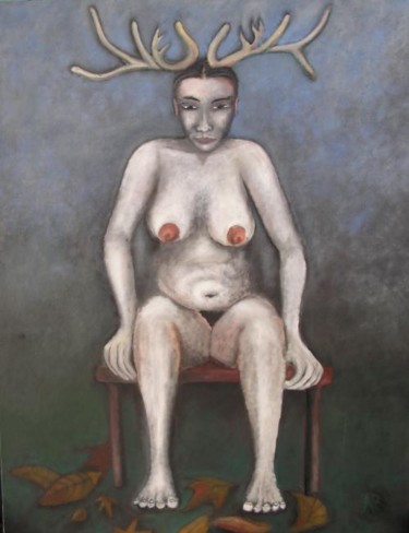 nu aux bois 绘画 标题为“nu aux bois” 由Andre Rippert, 原创艺术品, 油