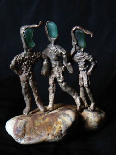 Sculpture intitulée "Fest Noz lunatik" par Venner Fanch, Œuvre d'art originale, Métaux