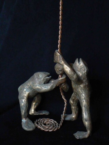 Sculpture intitulée "vêpres des grenouil…" par Venner Fanch, Œuvre d'art originale, Métaux