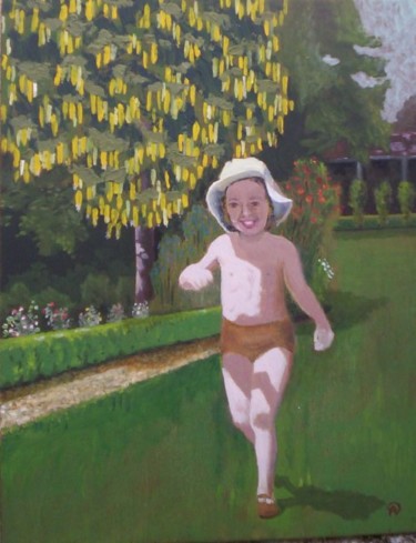Peinture intitulée "Enfant au Chapeau" par Alan Embrée Osler, Œuvre d'art originale, Huile