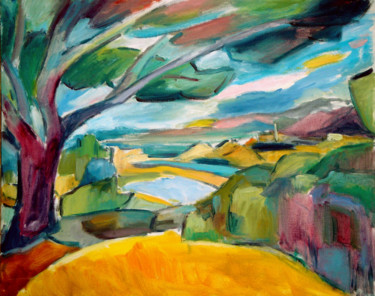 Painting titled "Landscape (fantasy)" by Michelangelo Verso, Original Artwork, Oil