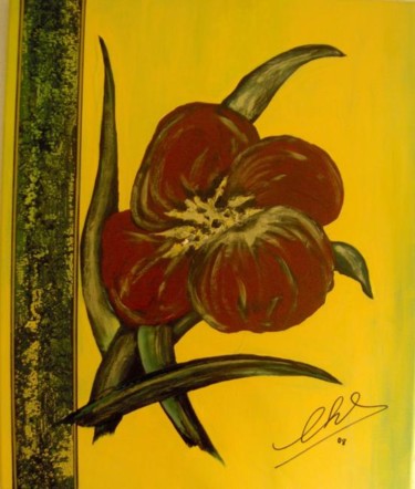 Painting titled "Fleurs d'ailleurs" by Roger Chastel, Original Artwork