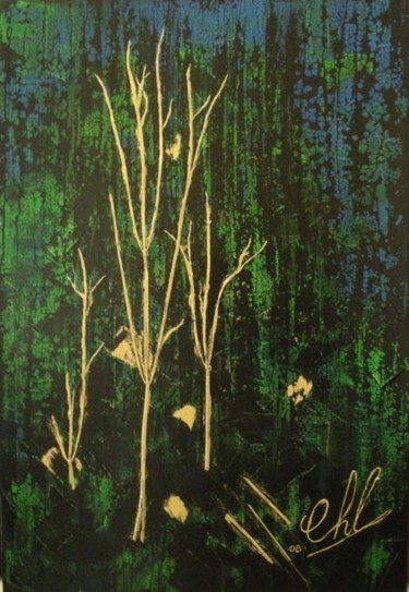 Painting titled "Sous-bois" by Roger Chastel, Original Artwork