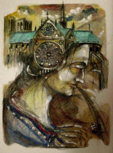 Painting titled "SUPPLICIUM (El rapt…" by Alexander Leal Cid, Original Artwork, Oil
