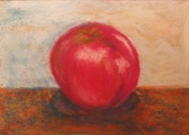 Painting titled "Apple (Pastel on Pa…" by Joan Cole, Original Artwork, Oil
