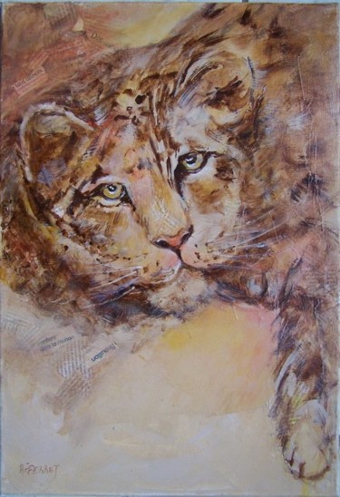 Peinture intitulée "nonchalant... mais…" par Anne-Frédérique Ferret, Œuvre d'art originale, Huile