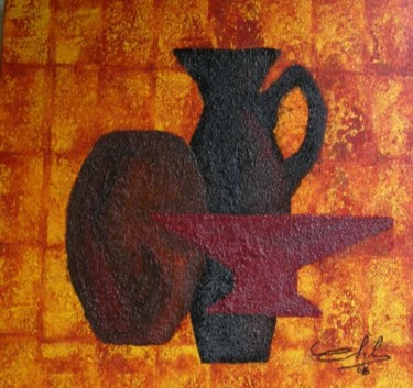 Painting titled "Poteries" by Roger Chastel, Original Artwork