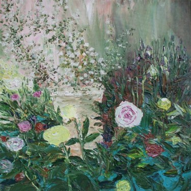 Painting titled "Roses2" by Animesh Roy, Original Artwork, Oil