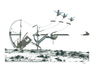 Dessin intitulée "aubrac" par Raf Listowski, Œuvre d'art originale
