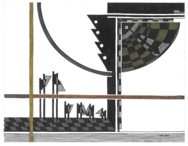 Dessin intitulée "manoeuvres" par Raf Listowski, Œuvre d'art originale