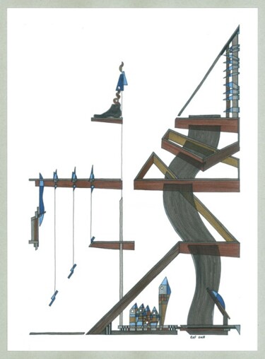 Dessin intitulée "simplification" par Raf Listowski, Œuvre d'art originale