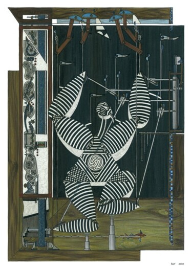 Dessin intitulée "le pantin" par Raf Listowski, Œuvre d'art originale