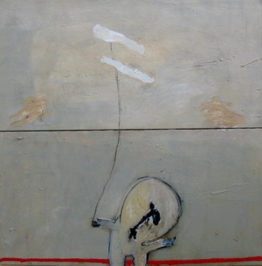 Peinture intitulée "Porte drapeau blanc" par Jean-Claude Bréat, Œuvre d'art originale, Huile