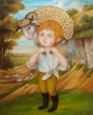 Peinture intitulée "Ariete o Velo d'oro…" par Natalia Derevianko, Œuvre d'art originale, Huile