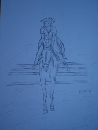 Desenho intitulada "Amazona" por Romeo Zanchett, Obras de arte originais