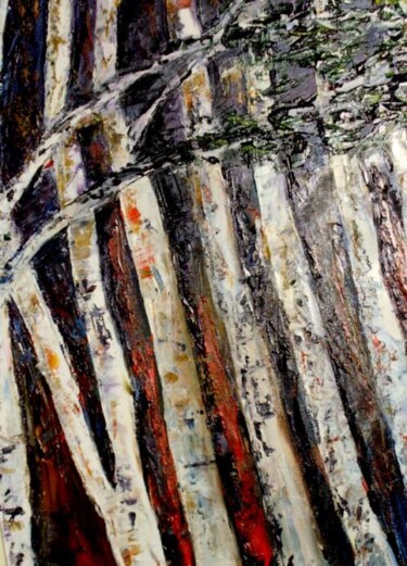 Peinture intitulée "Alignement" par Marie Therese Vion, Œuvre d'art originale, Huile