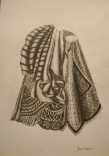 Dessin intitulée "Drapé" par Josette Bourgeois, Œuvre d'art originale