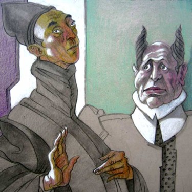 Peinture intitulée "Le dogmatique" par Daniel Duhamel Arrapel, Œuvre d'art originale, Huile