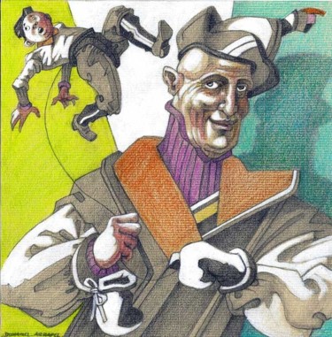 Peinture intitulée ""J'en ai attrapé un…" par Daniel Duhamel Arrapel, Œuvre d'art originale, Huile