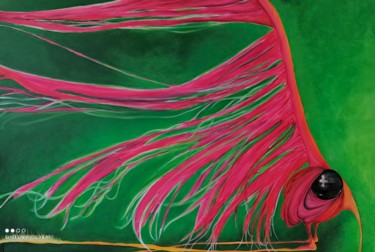 Painting titled "Ondes" by Patricia Rospert, Original Artwork, Oil