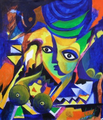 Painting titled "Untitled Blues" by Lk, Original Artwork