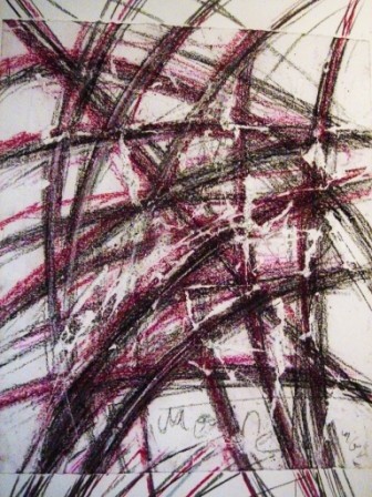 Peinture intitulée "Construction ludiqu…" par Mone Popp, Œuvre d'art originale, Fusain