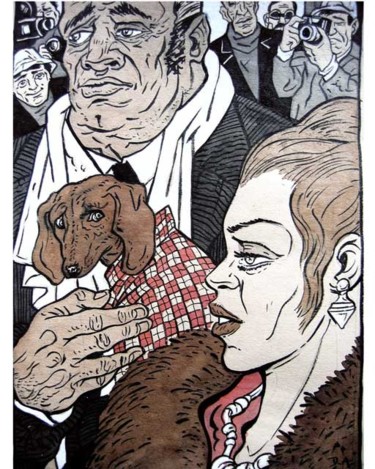 Dessin intitulée "Le Teckel de la Star" par Daniel Duhamel Arrapel, Œuvre d'art originale, Autre