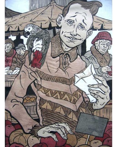 Dessin intitulée "Le Perroquet" par Daniel Duhamel Arrapel, Œuvre d'art originale, Autre