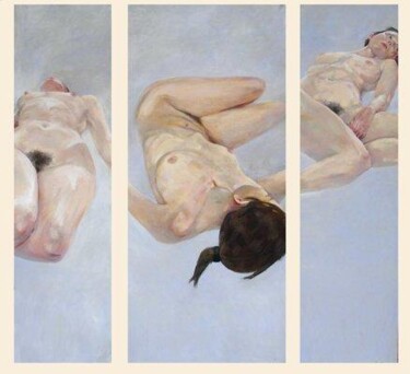 Painting titled "triptyque apesanteur" by Mathieu Weemaels, Original Artwork
