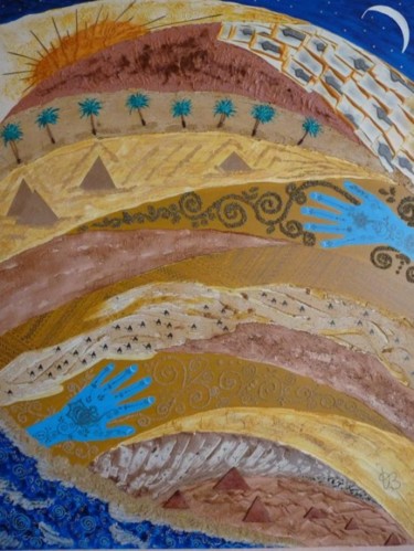 Peinture intitulée "Tifinagh" par D A N ' I M A G ' I N, Œuvre d'art originale, Huile