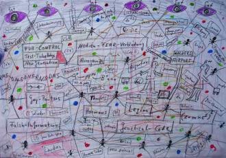 Painting titled "brave new world" by Georg Kiehn, Original Artwork