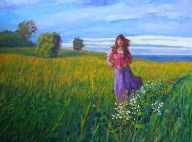 Painting titled "Queen of the Bluffs" by Herscovitch Larry, Original Artwork, Oil
