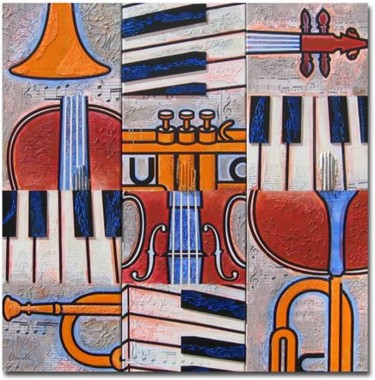 Peinture intitulée "MUSICALITÉ" par Jean-Luc Osswald, Œuvre d'art originale