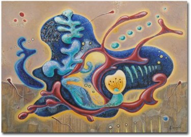 Peinture intitulée "ESPACE ORGANIQUE" par Jean-Luc Osswald, Œuvre d'art originale, Huile