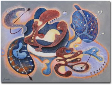 Peinture intitulée "ÉCLOSION VITALE" par Jean-Luc Osswald, Œuvre d'art originale, Huile