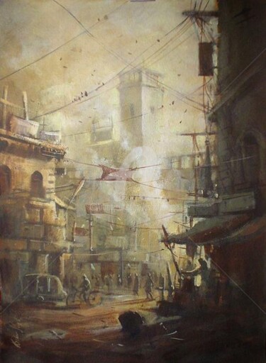 Painting titled "Moorning" by Kishore Singh, Original Artwork, Oil