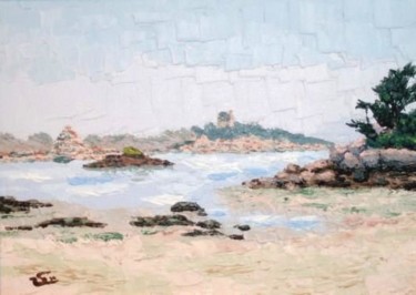 Peinture intitulée "Château - Ploumanac…" par Aberius, Œuvre d'art originale, Huile