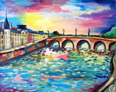 Painting titled "PARIS POINT DE NEUF" by Nina Silaeva, Original Artwork