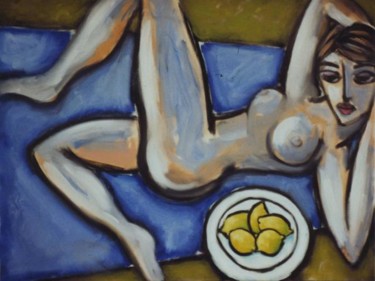 Nude with Lemons Painting titled "Nude with Lemons" by Bradley Owen, Original Artwork